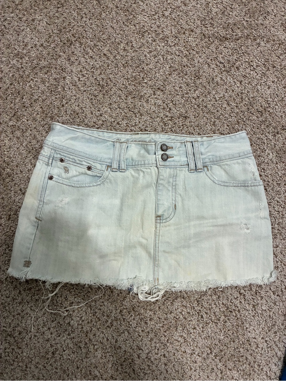 Abercrombie & Fitch Light Wash Denim Mini Skirt